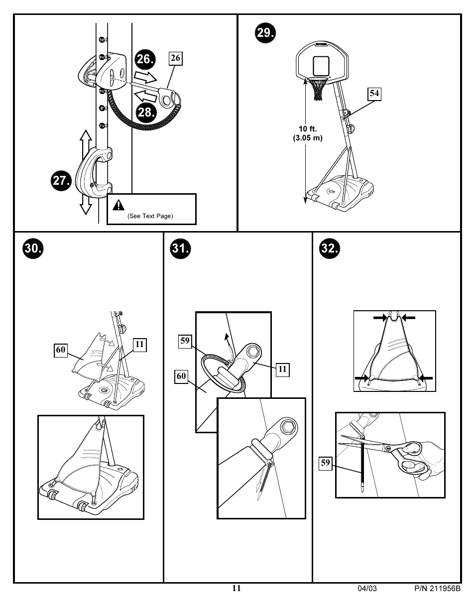 Warning | Huffy 104/03P/N211956B User Manual | Page 11 / 13