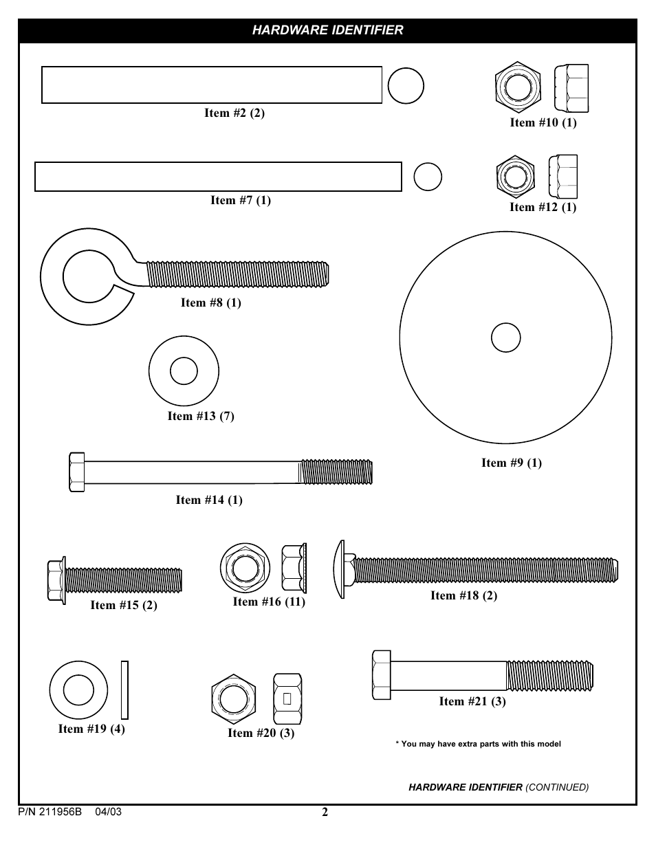 Huffy 104/03P/N211956B User Manual | Page 2 / 13