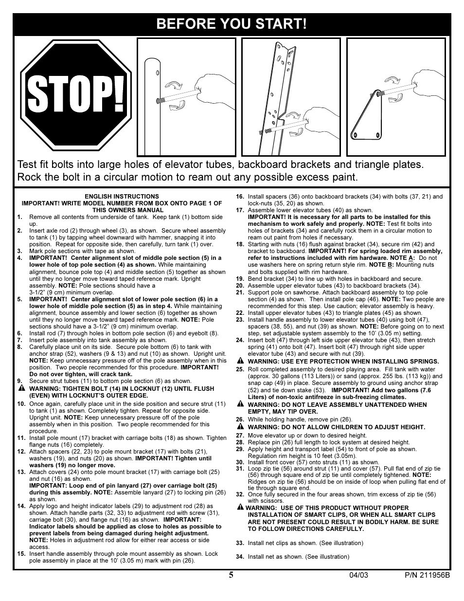 Before you start | Huffy 104/03P/N211956B User Manual | Page 5 / 13