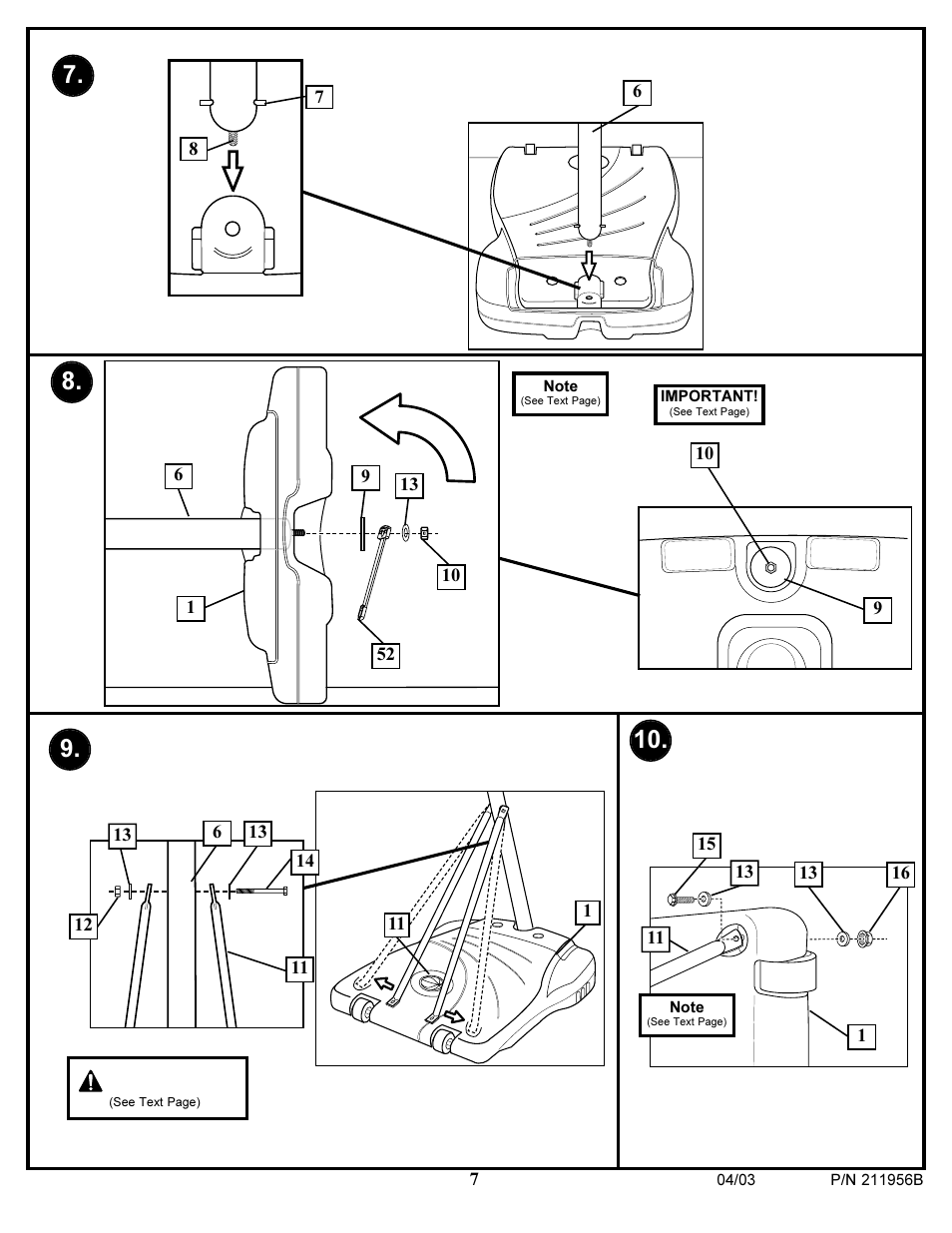 Warning | Huffy 104/03P/N211956B User Manual | Page 7 / 13