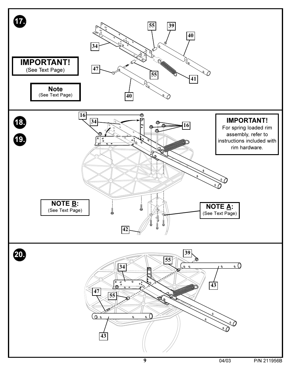 Important | Huffy 104/03P/N211956B User Manual | Page 9 / 13