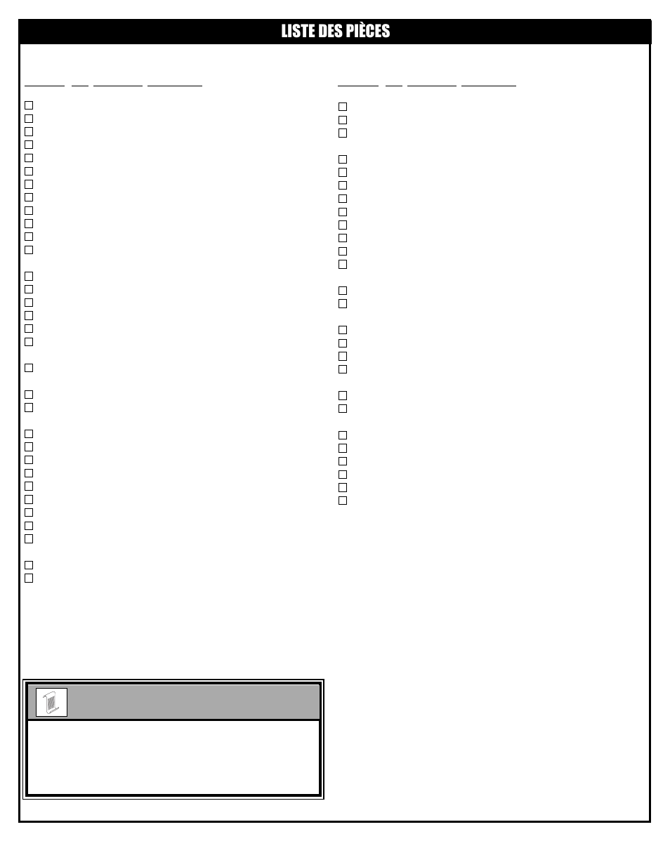 Remarque, Liste des pièces | Huffy M6611343 User Manual | Page 36 / 62