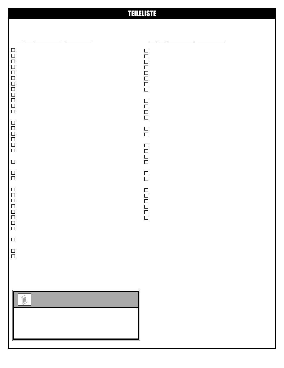 Hinweis, Teileliste | Huffy M6611343 User Manual | Page 37 / 62