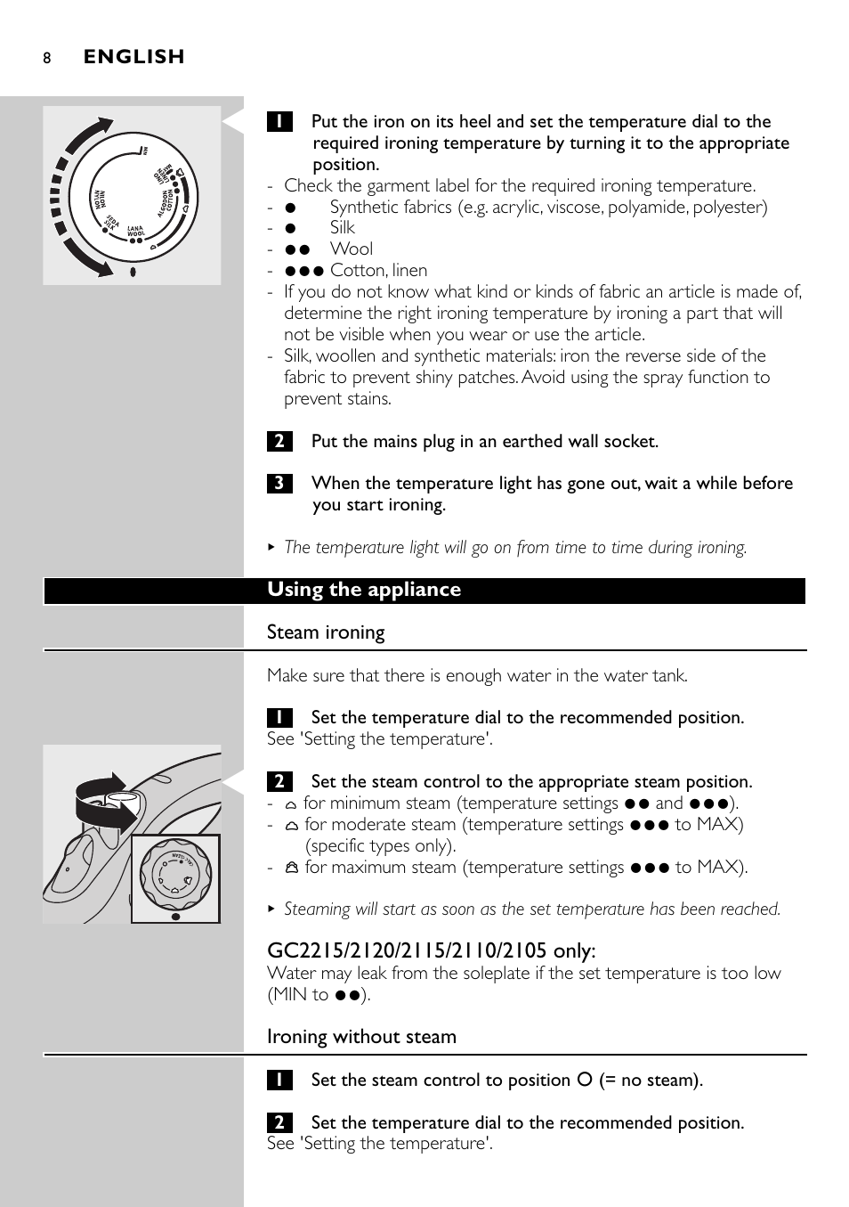 Philips GC2105 User Manual | Page 8 / 154