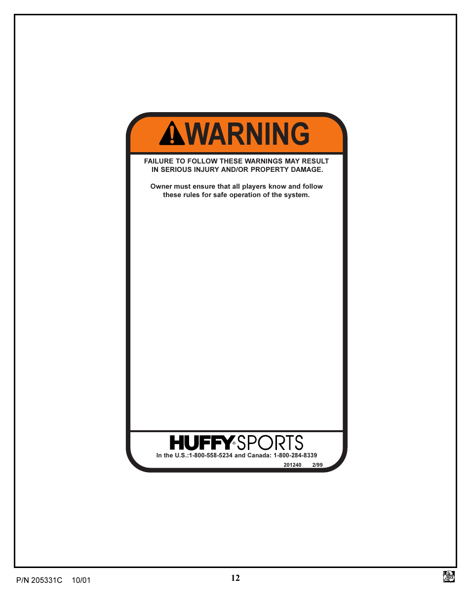 Warning | Huffy SKM 1030 User Manual | Page 12 / 35