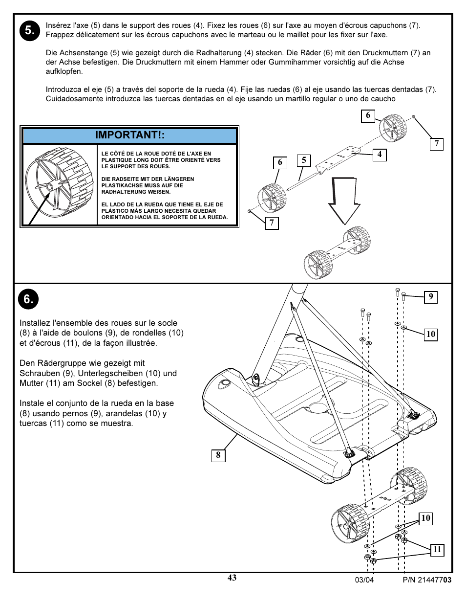Important | Huffy DOLPHIN 7900 User Manual | Page 43 / 55