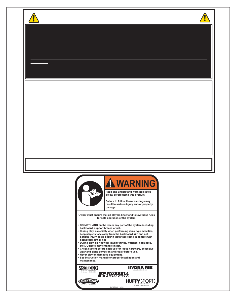 Safety instructions, Warning | Huffy M781921 User Manual | Page 2 / 5