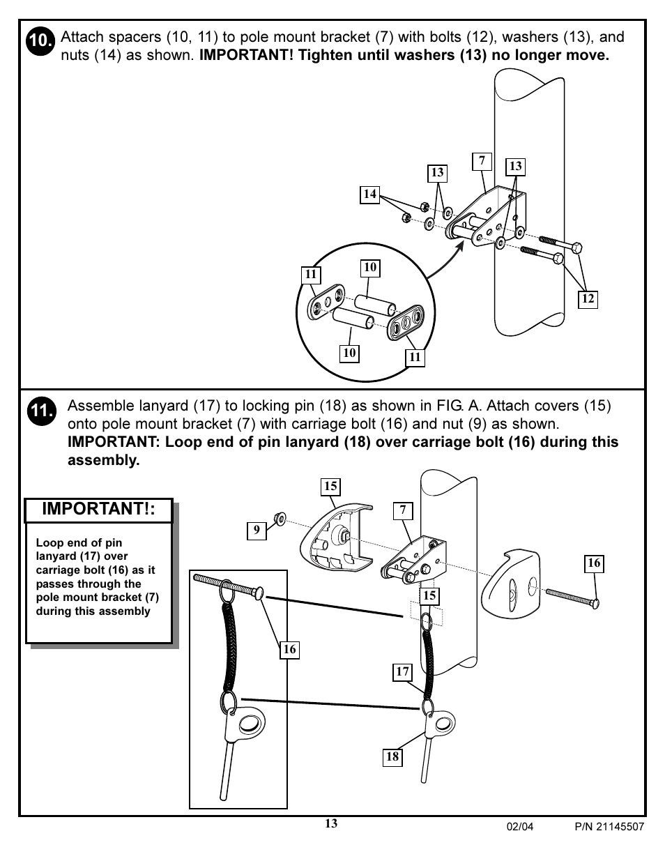 Important | Huffy Sports Basketball Systems User Manual | Page 13 / 28