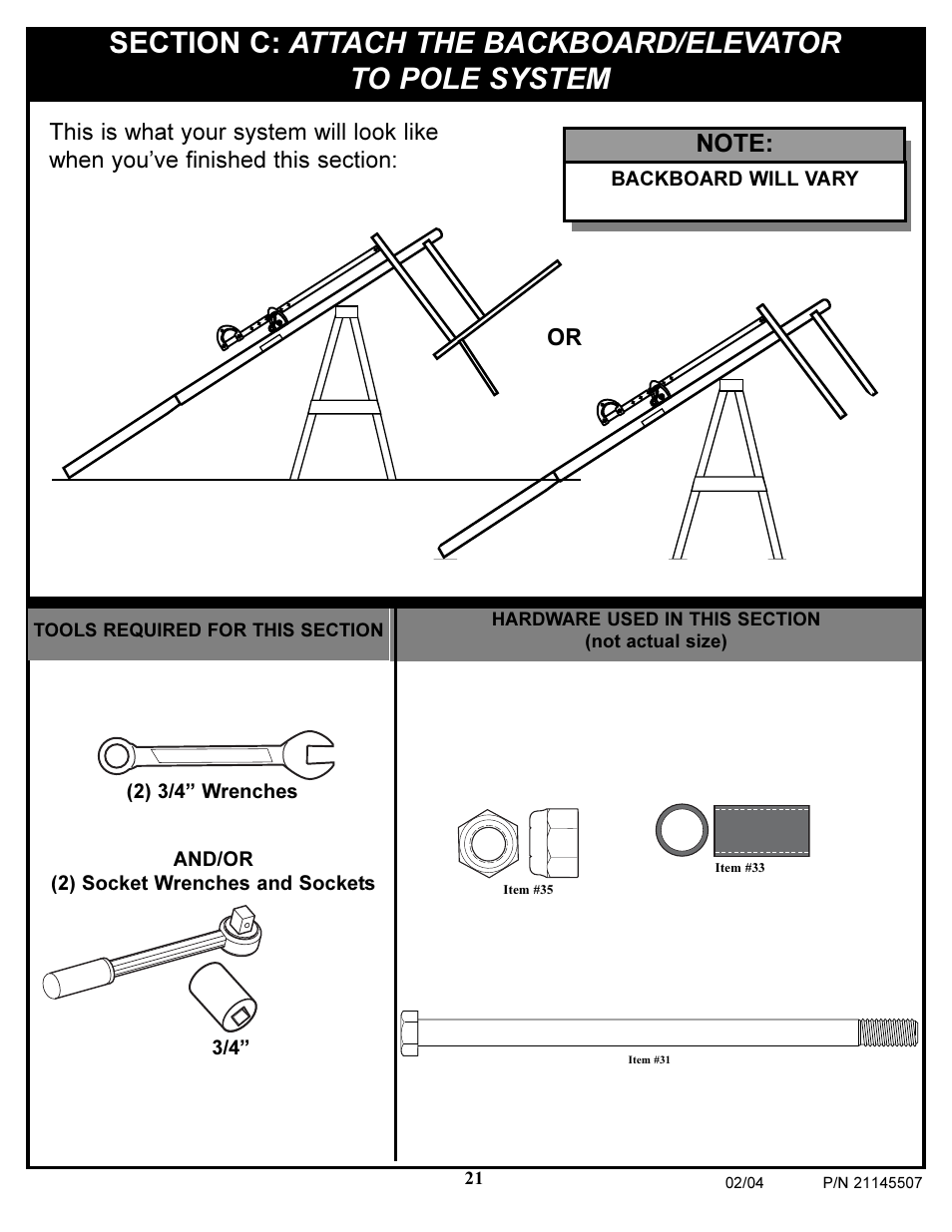 Huffy Sports Basketball Systems User Manual | Page 21 / 28