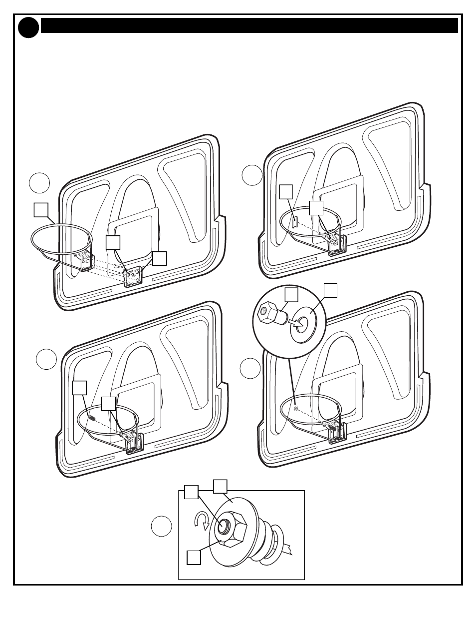 Ab c d e, Install slam jam rim to backboard | Huffy 21168202 User Manual | Page 21 / 28