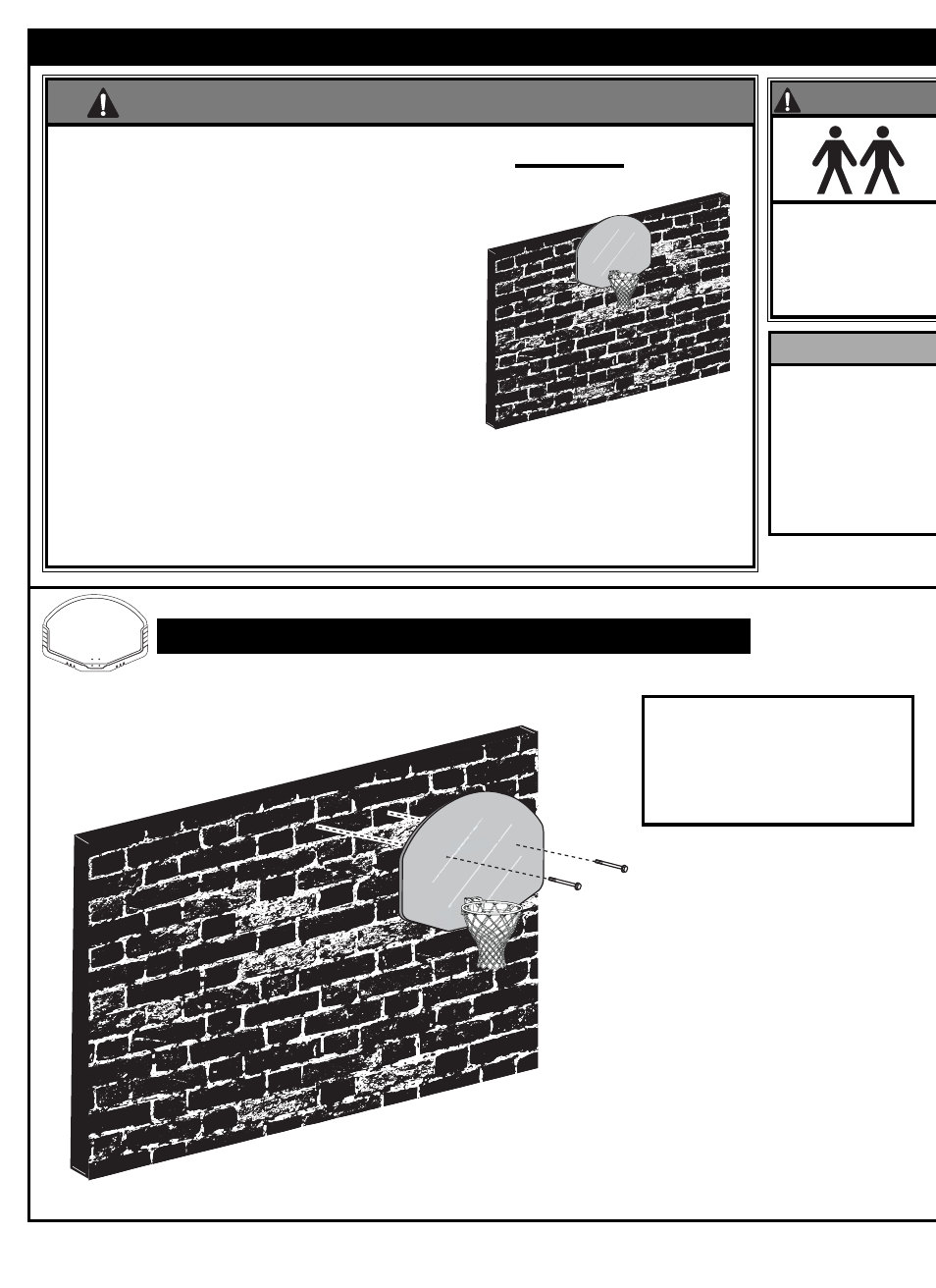 Warning, Assemble the backboard and rim | Huffy M8000 User Manual | Page 4 / 18