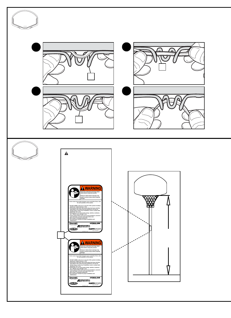 Install net (7), Warning | Huffy M8000 User Manual | Page 7 / 18