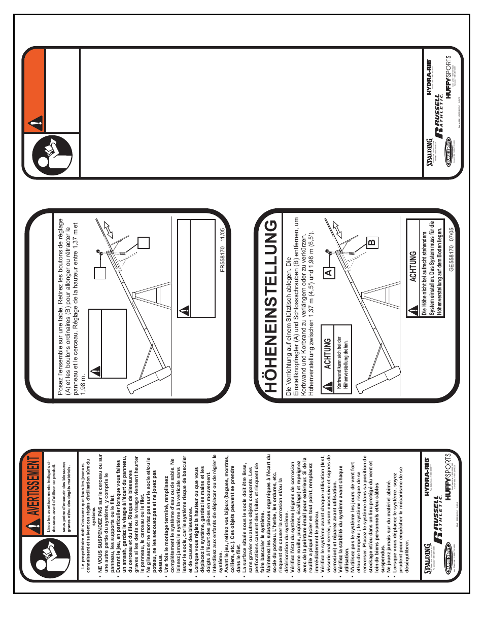 Ac h tu n g, Av er ti ss em en t | Huffy M5800151 User Manual | Page 16 / 30