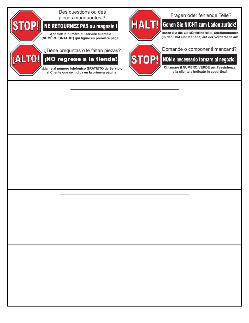 Stop, Halt, Alto! alto | Alto, Gehen sie nicht zum laden zurück | Huffy M5800151 User Manual | Page 19 / 30