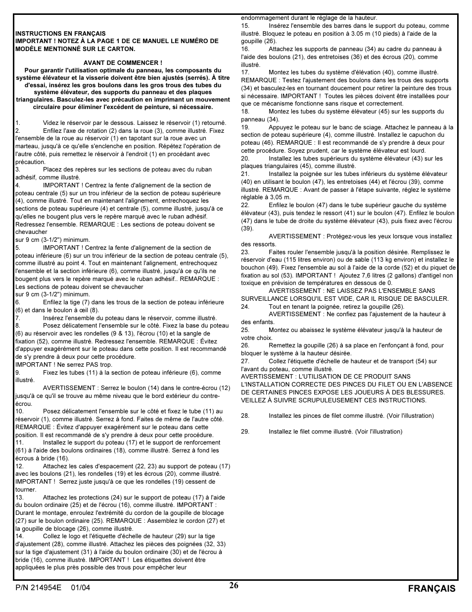Français | Huffy ATVUSB05 User Manual | Page 26 / 31