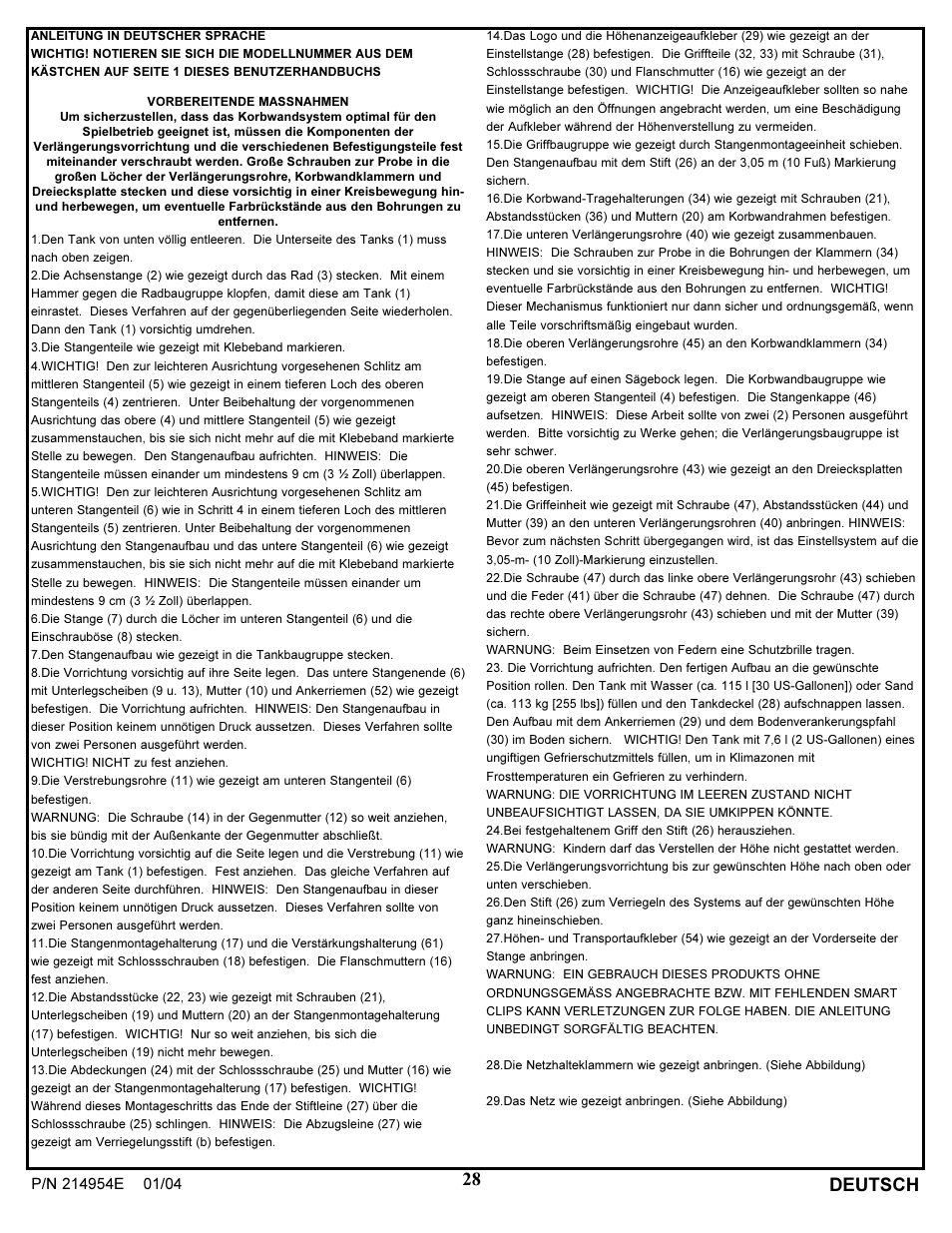 Deutsch | Huffy ATVUSB05 User Manual | Page 28 / 31
