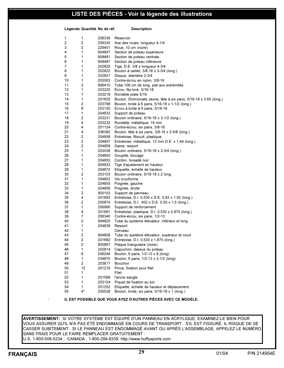 Français | Huffy ATVUSB05 User Manual | Page 29 / 31