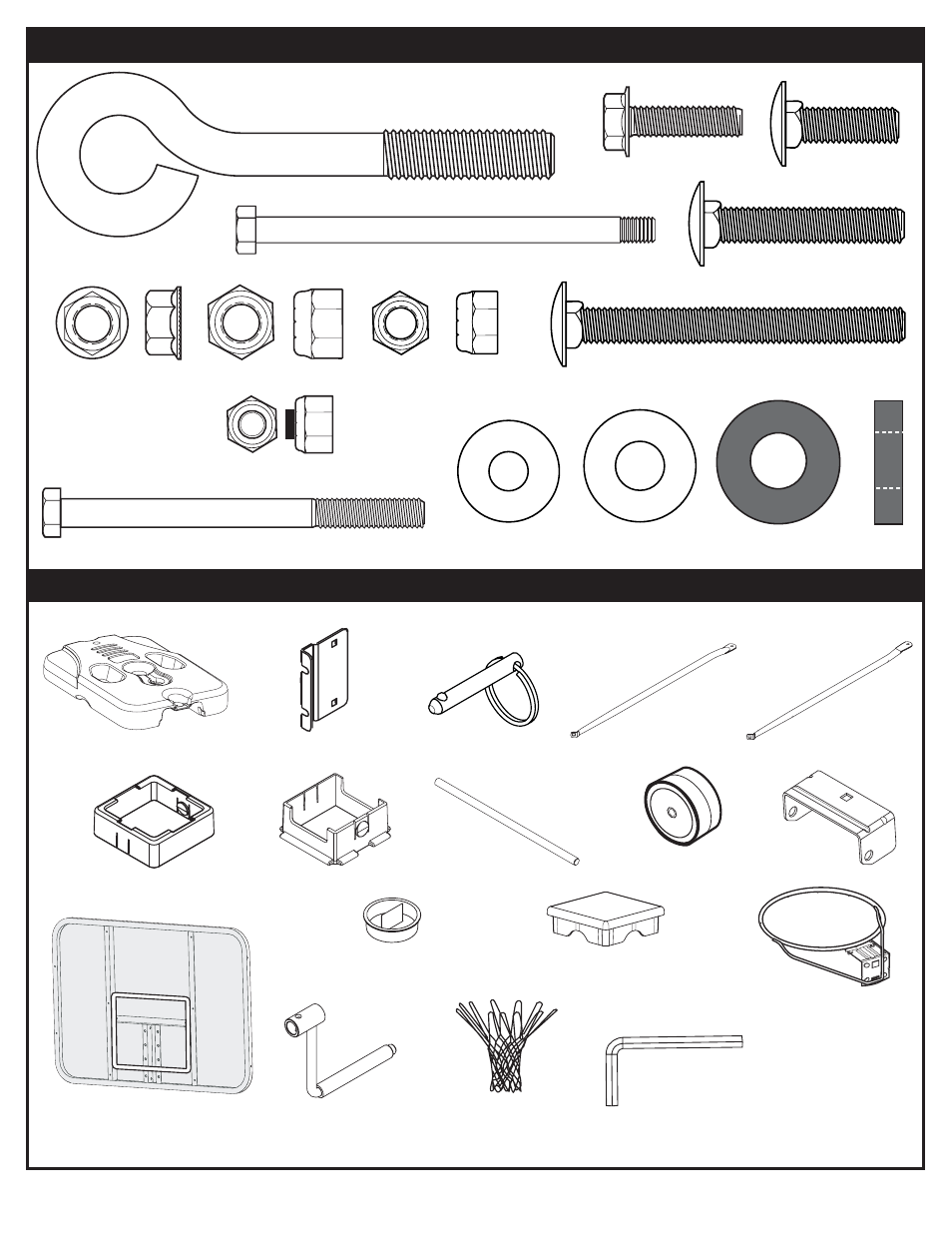 Parts identifier- actual size, Parts identifier- not actual size | Huffy M611814 User Manual | Page 6 / 30