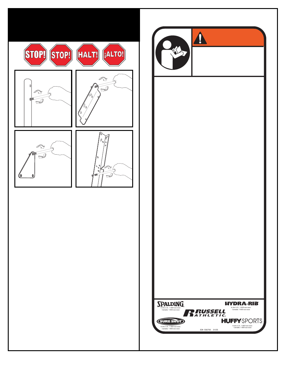 Warning, Stop, Halt | Alto! alto, Alto, Gehen sie nicht zum laden zurück | Huffy M731324 User Manual | Page 4 / 35