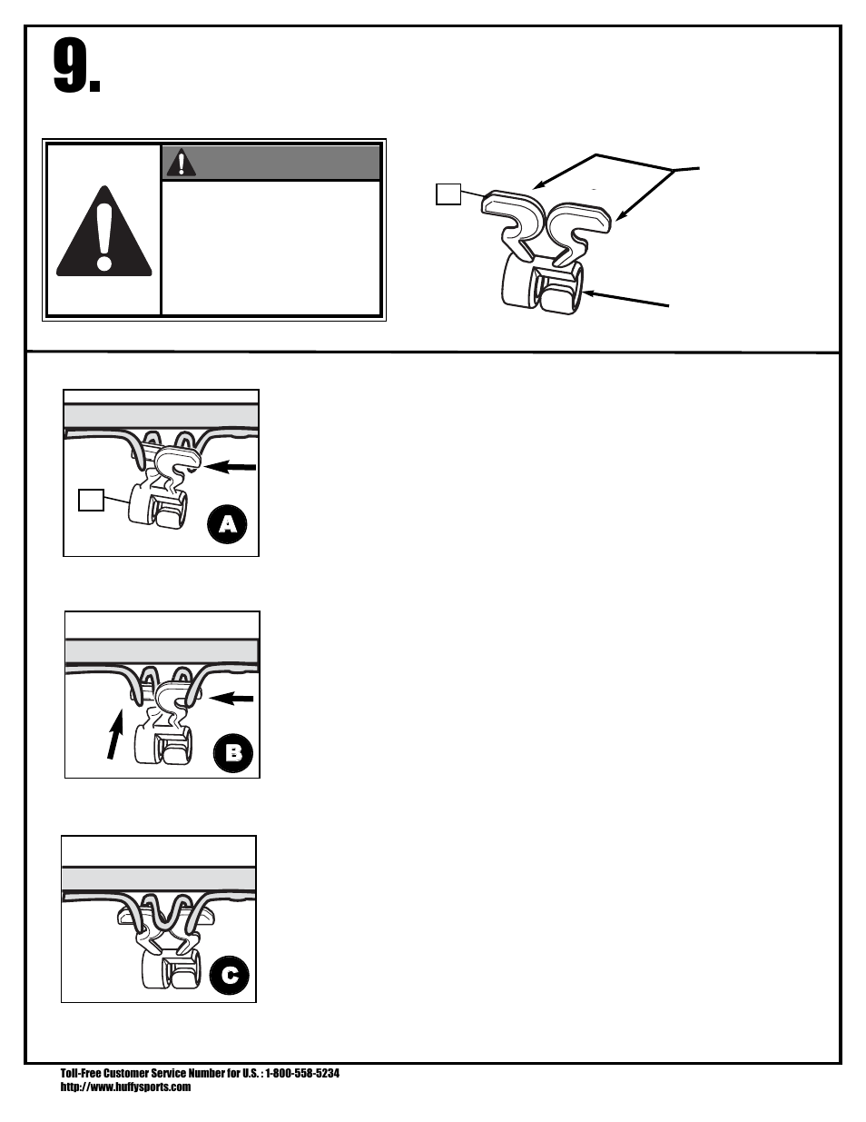 Warning, Ab b c c | Huffy PRESTIGE V 600 User Manual | Page 13 / 30
