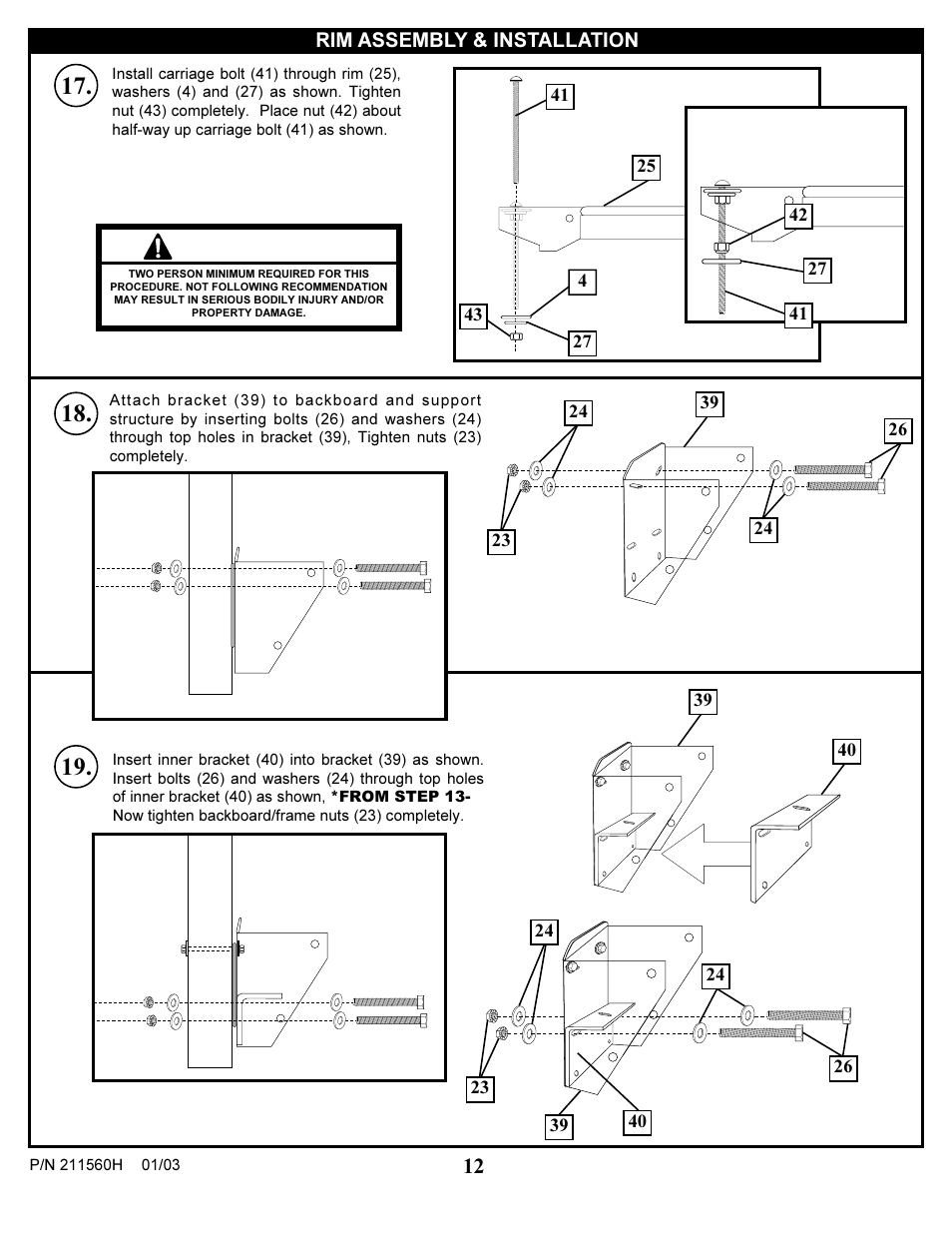 Warning | Huffy AC4062 User Manual | Page 12 / 18
