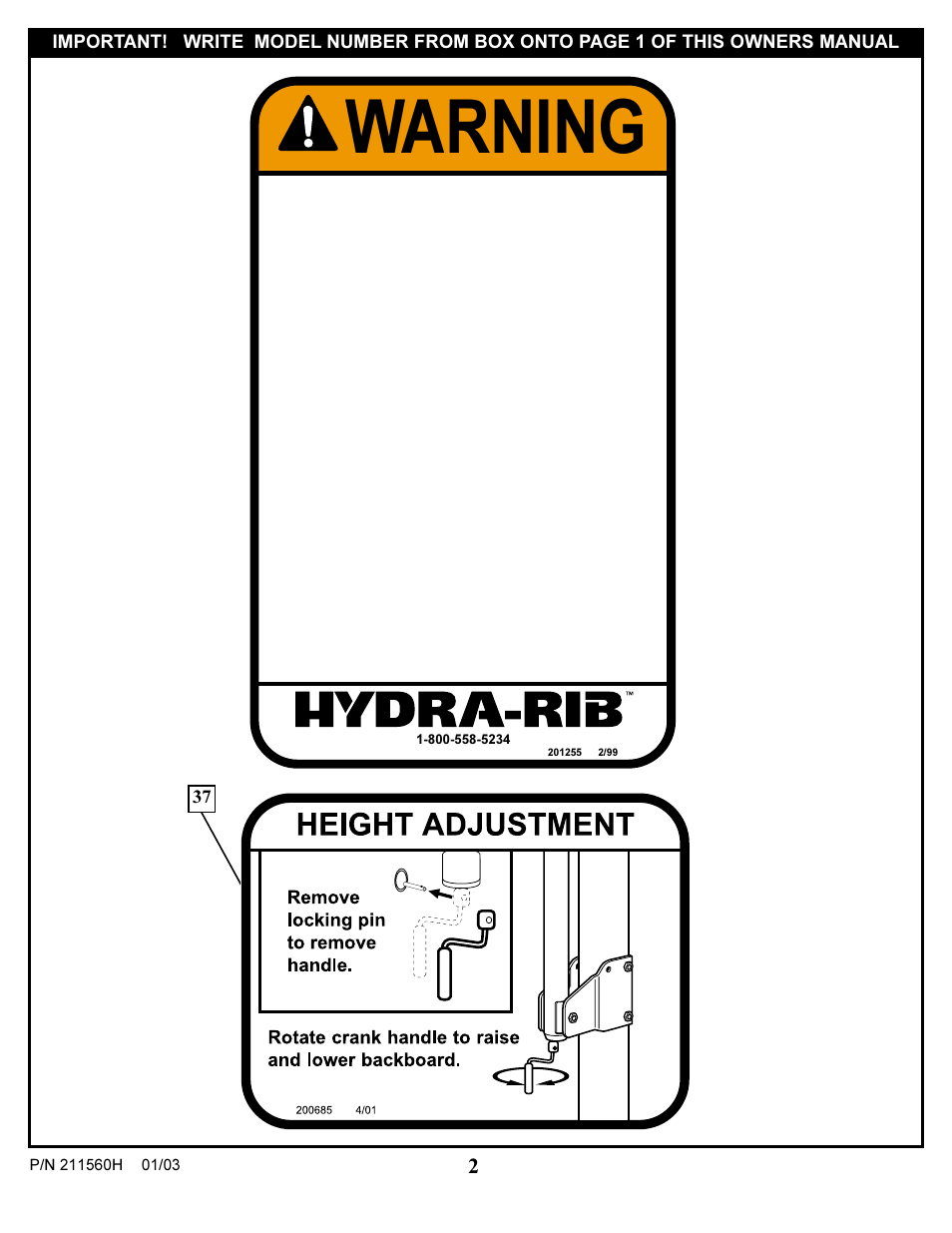 Warning | Huffy AC4062 User Manual | Page 2 / 18