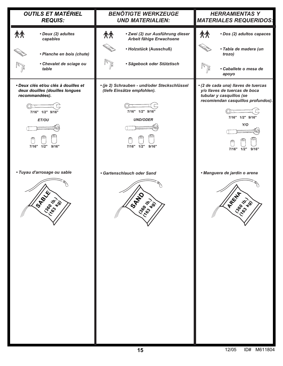 Sa n d | Huffy M611804 User Manual | Page 15 / 29