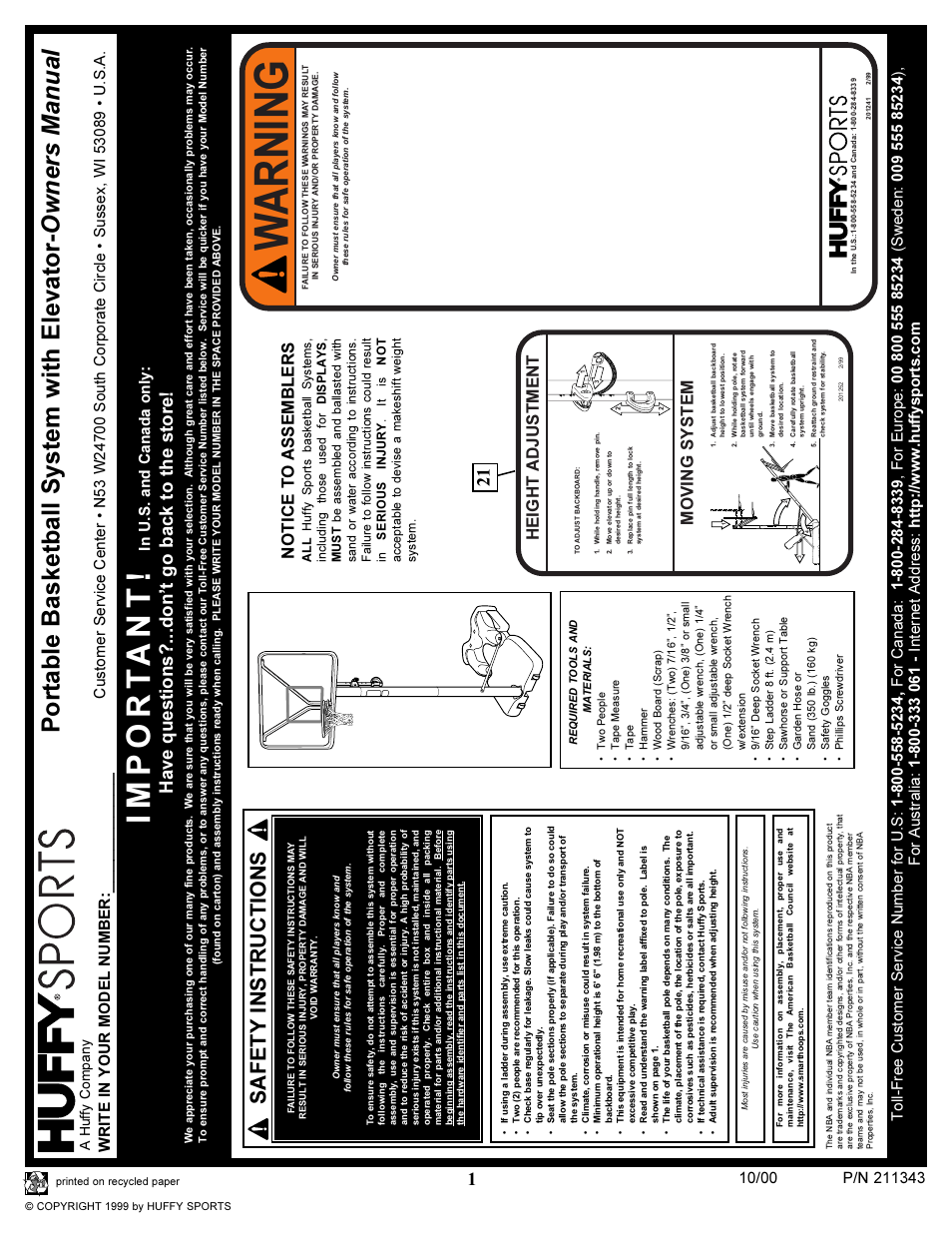 Huffy SA3224 User Manual | 10 pages