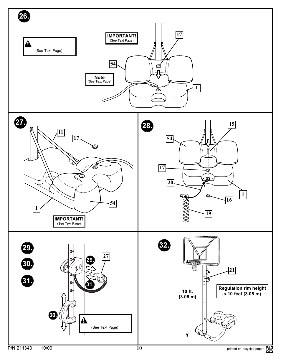 Warning | Huffy SA3224 User Manual | Page 10 / 10