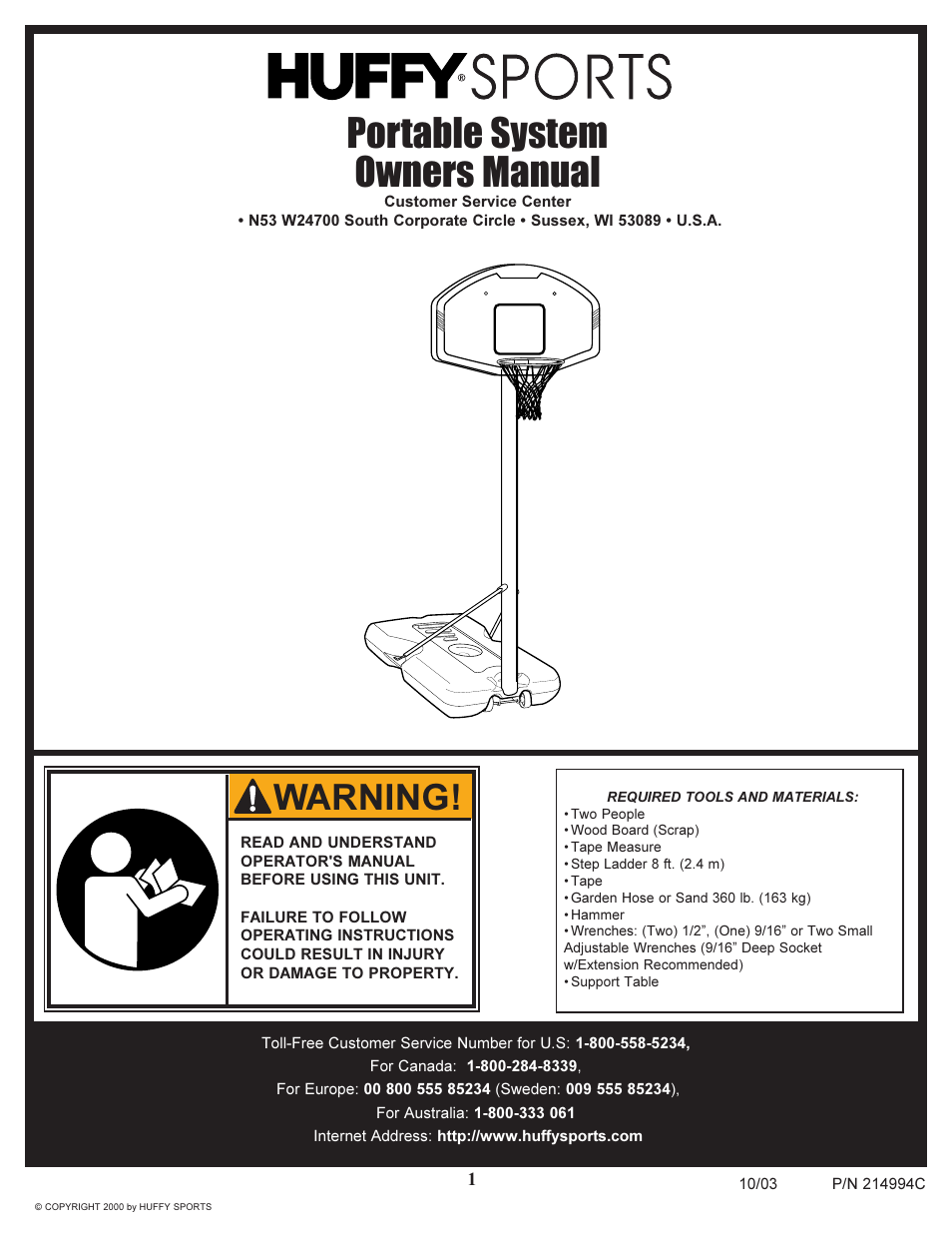 Huffy 214994C User Manual | 24 pages