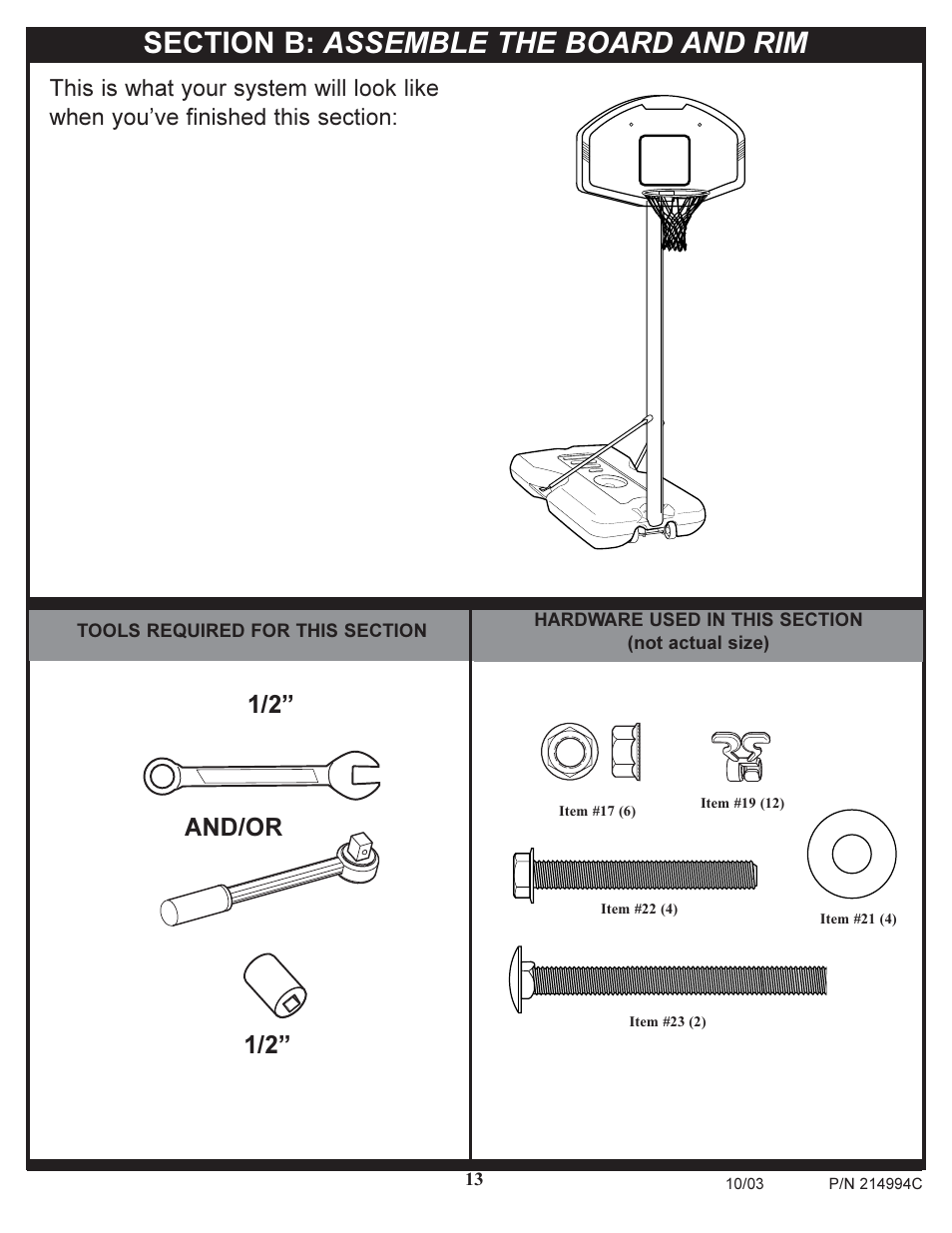 1/2” and/or | Huffy 214994C User Manual | Page 13 / 24