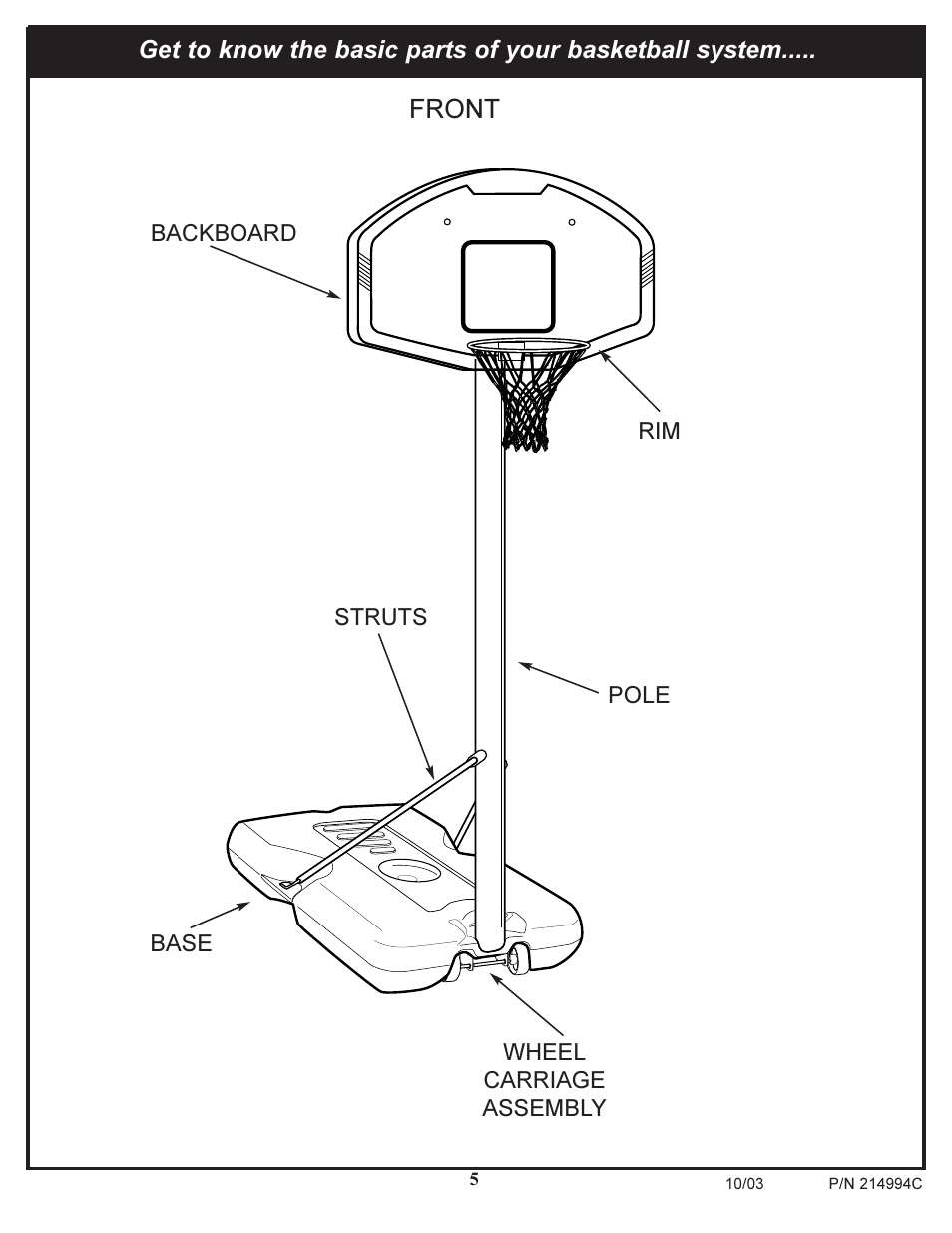 Front | Huffy 214994C User Manual | Page 5 / 24