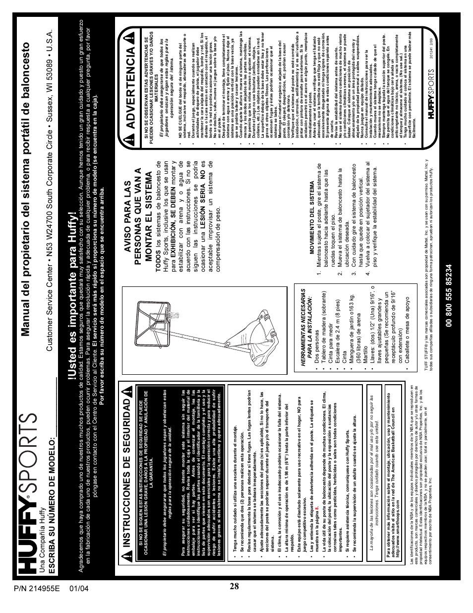 Advertencia, Instrucciones de seguridad, Escriba su número de modelo | Una compañía huffy | Huffy AR325W User Manual | Page 28 / 33