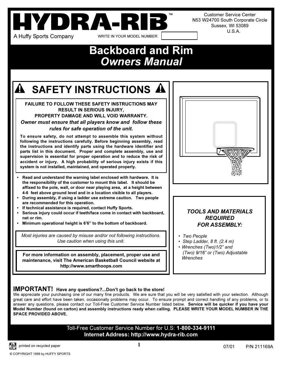 Huffy N53 W24700 User Manual | 8 pages