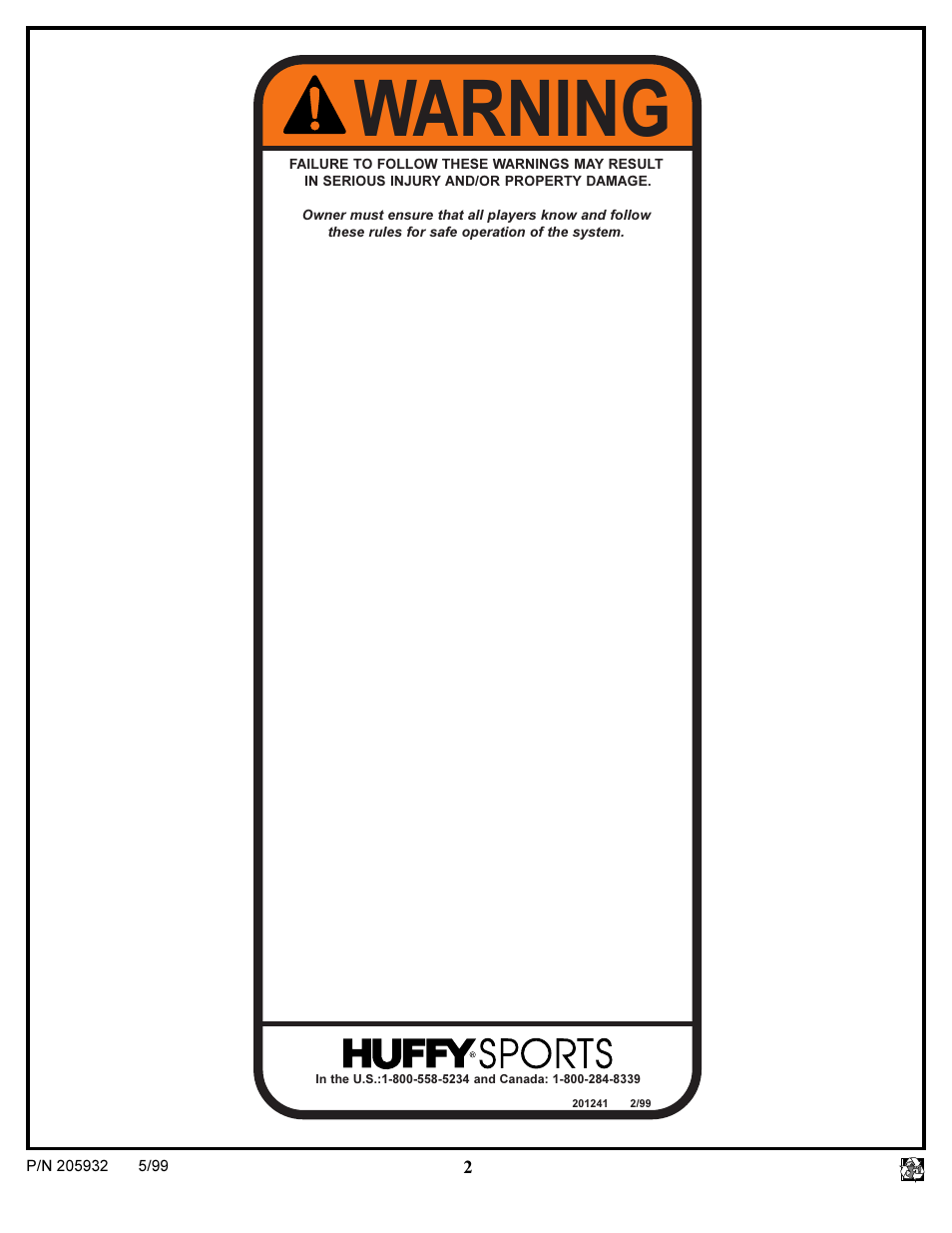 Warning | Huffy SKM 5200 User Manual | Page 2 / 14