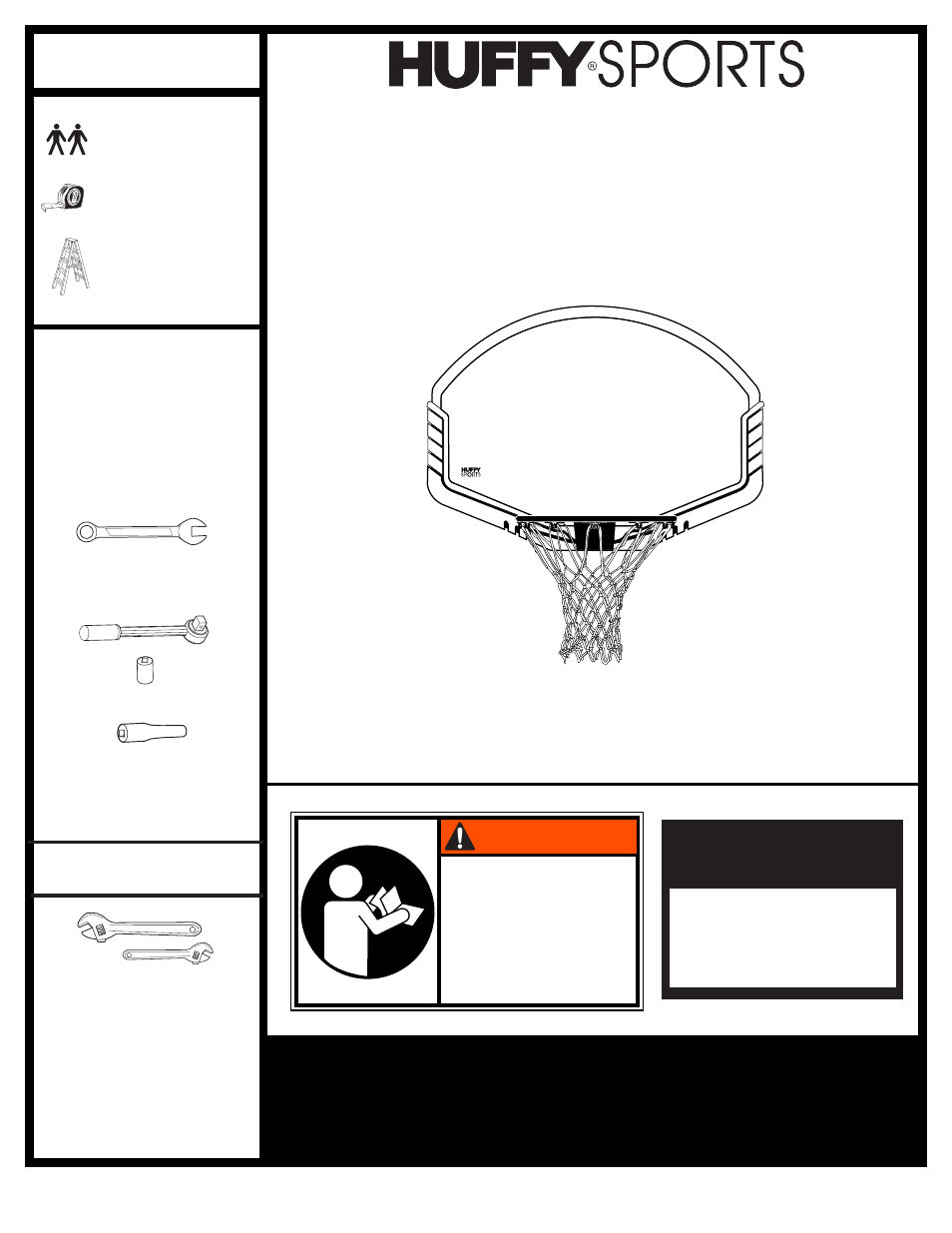 Huffy Backboard and Rim User Manual | 6 pages