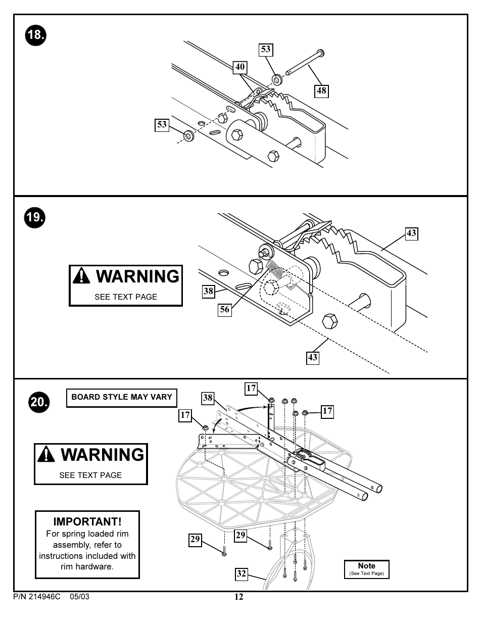 Warning | Huffy 214946C User Manual | Page 12 / 25