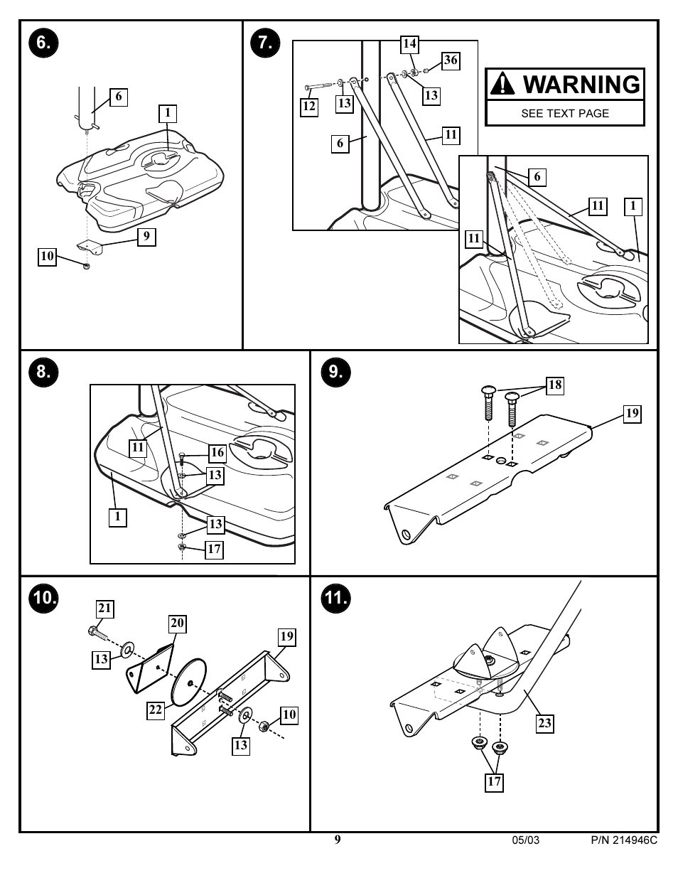 Warning | Huffy 214946C User Manual | Page 9 / 25