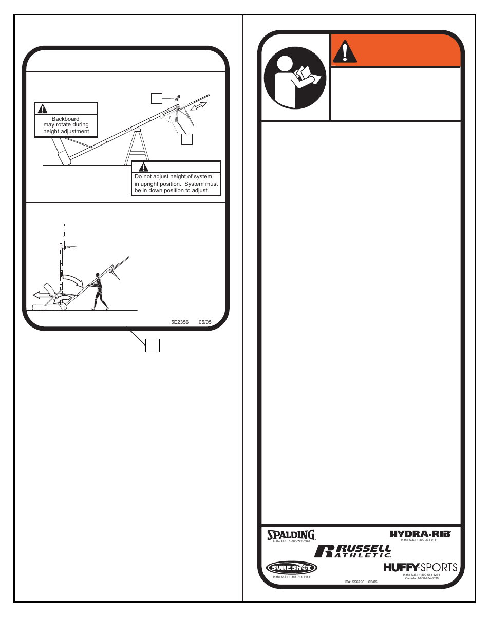Warning, Moving system, Height adjustment | Awarning b warning | Huffy FR320UKT User Manual | Page 2 / 14