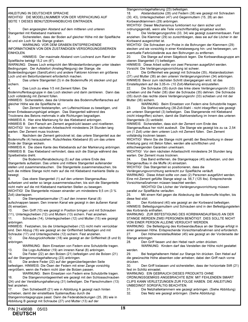 Deutsch | Huffy OFFICE NAS ANAS350 User Manual | Page 18 / 22