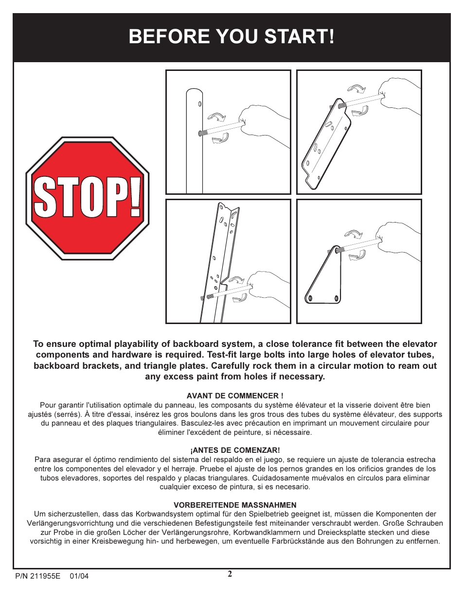 Before you start | Huffy Portable System User Manual | Page 2 / 24