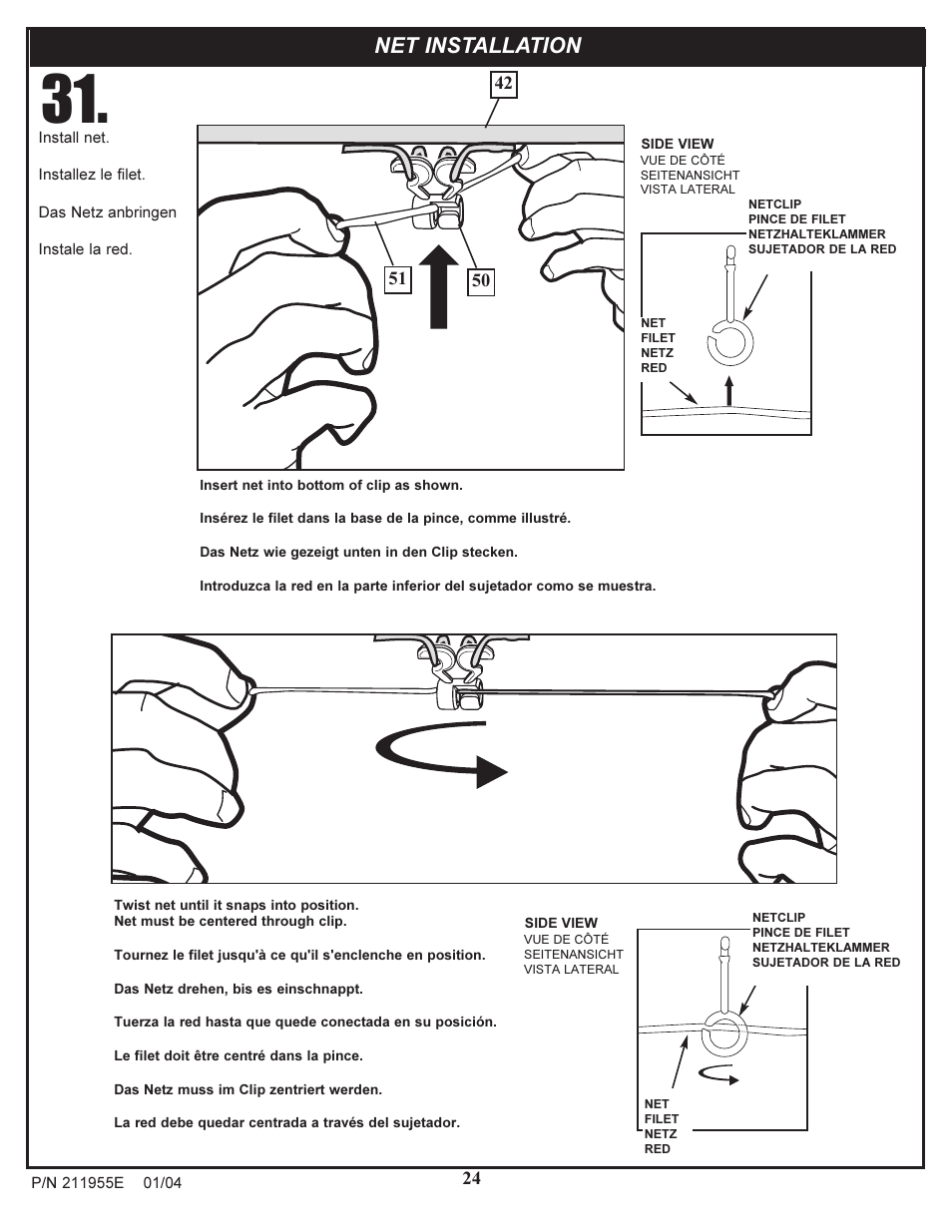 Net installation | Huffy Portable System User Manual | Page 24 / 24