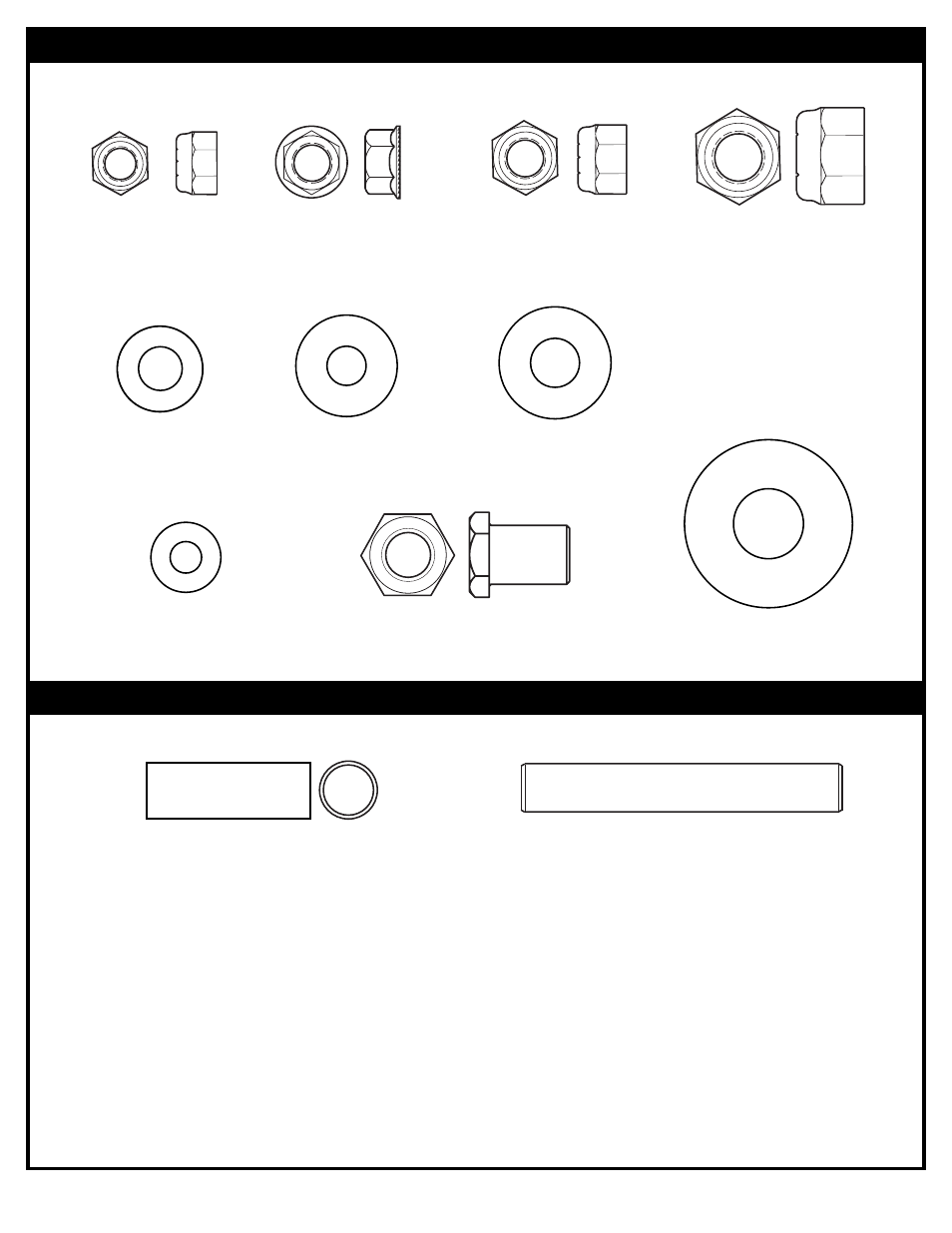 Hardware identifier (nuts & washers), Hardware identifier (steel spacers) | Huffy M6611043 User Manual | Page 9 / 67