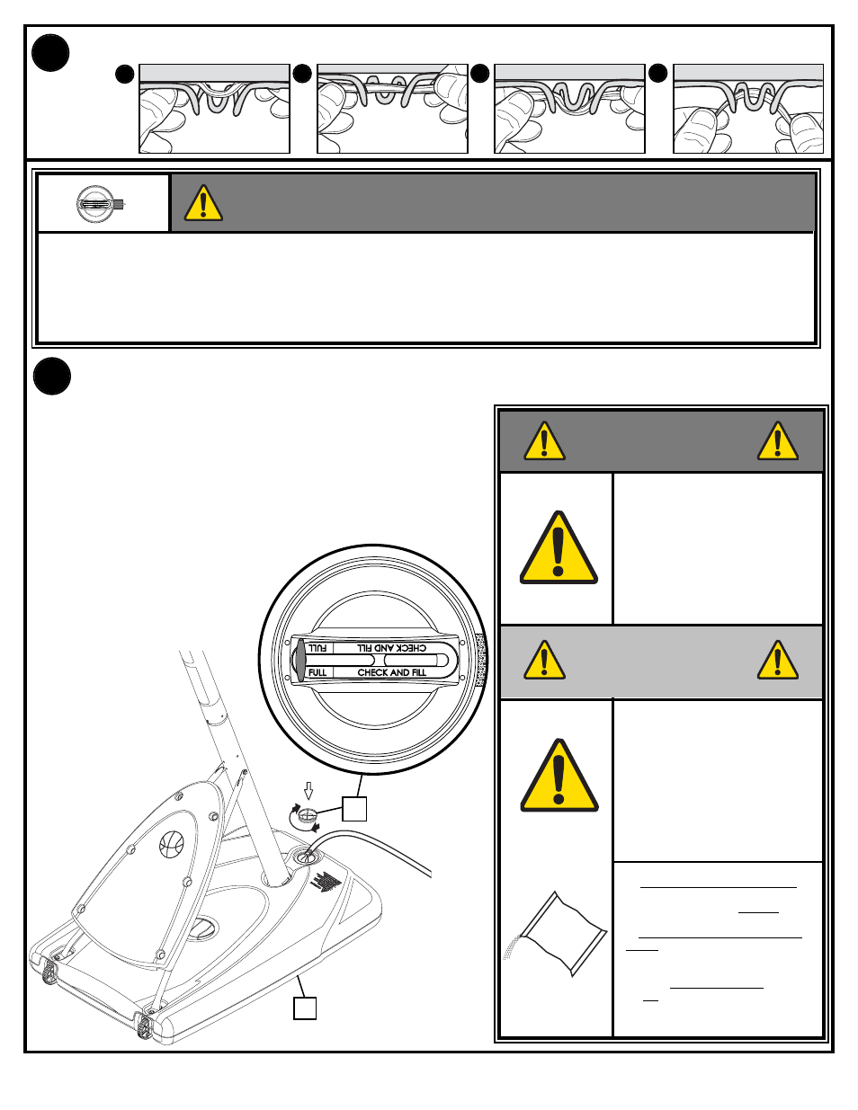 Attention ! vorsicht! ¡precaución, Avertissement! / warnung! / ¡advertencia | Huffy M6611641 User Manual | Page 63 / 66