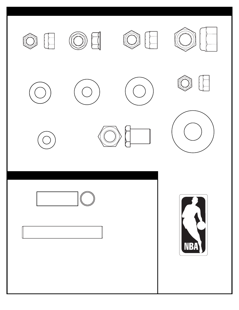 Hardware identifier (nuts & washers), Hardware identifier (steel spacers) | Huffy M6611641 User Manual | Page 9 / 66