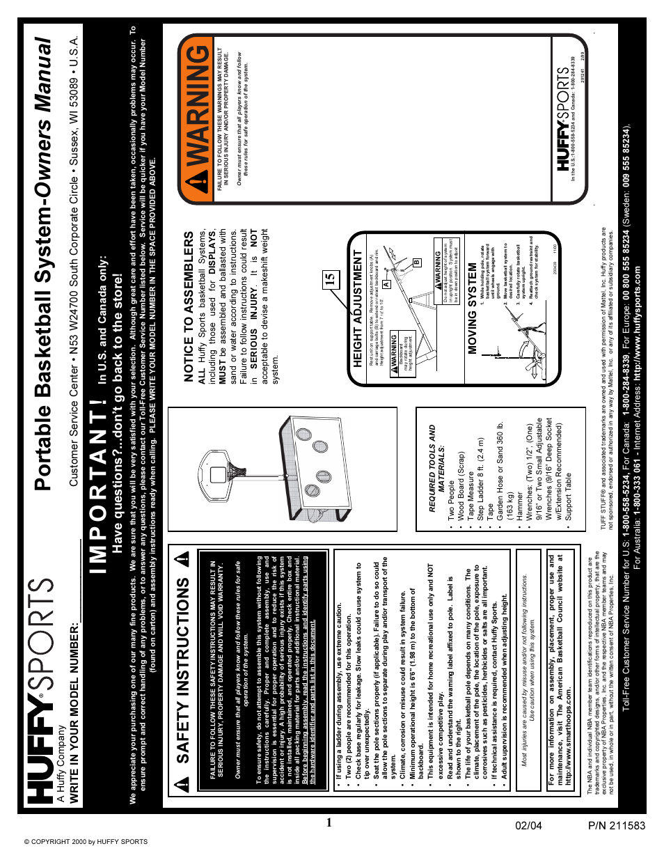 Huffy 211583 User Manual | 14 pages