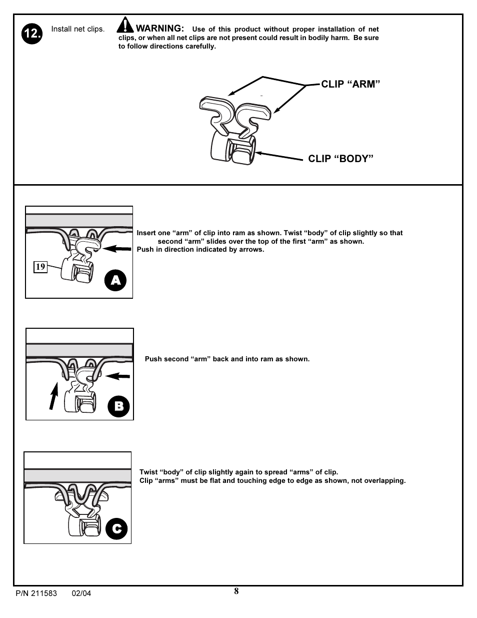 Ab b c c | Huffy 211583 User Manual | Page 8 / 14