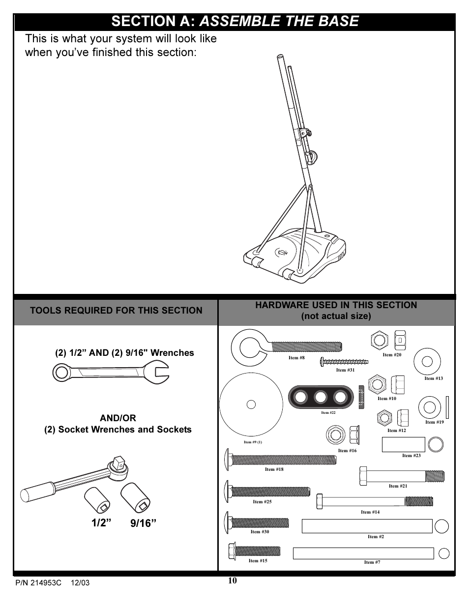 And/or (2) socket wrenches and sockets | Huffy 214953C User Manual | Page 10 / 34