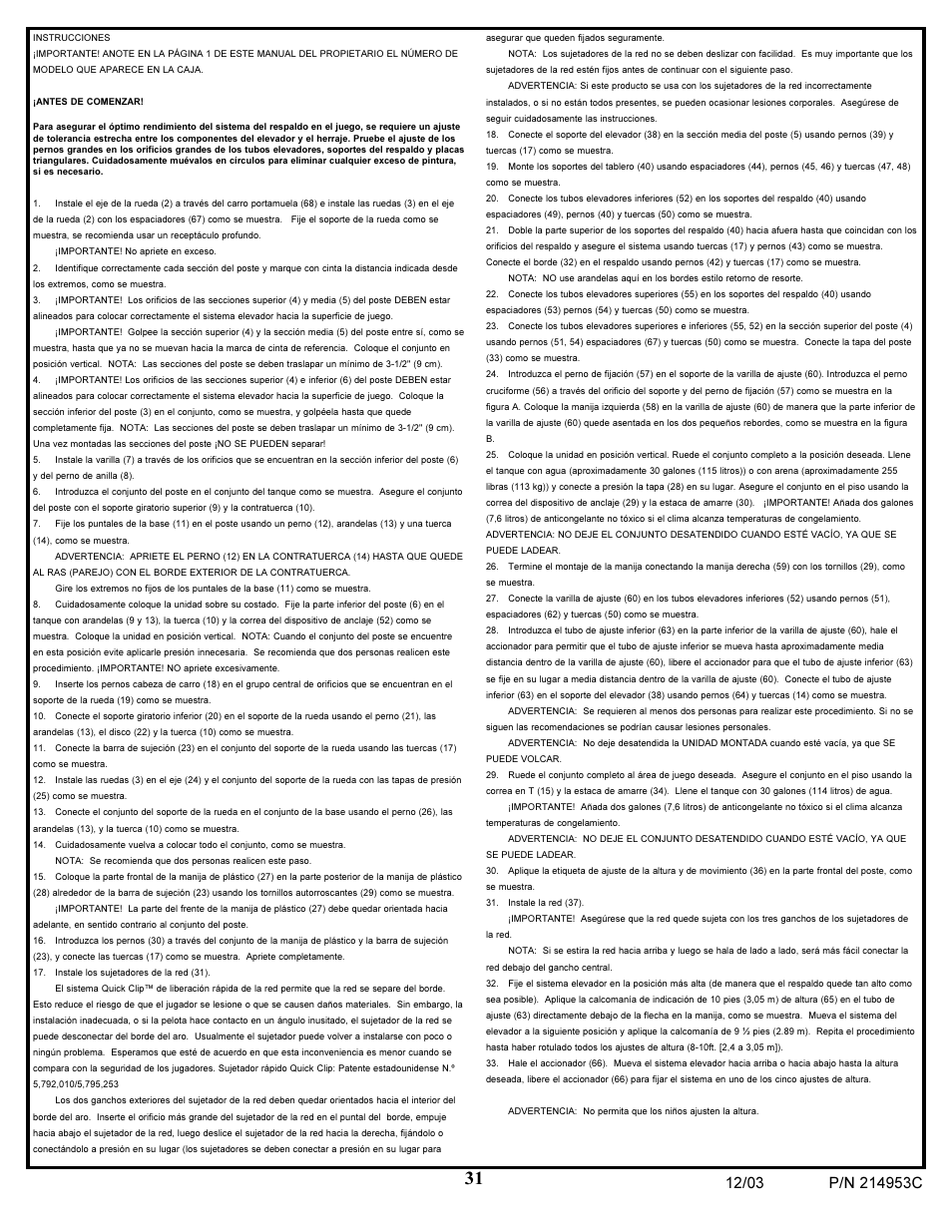 Huffy 214953C User Manual | Page 31 / 34