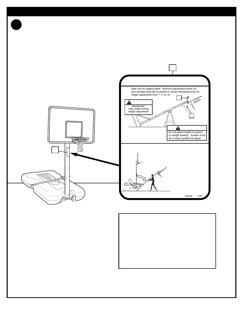 Moving system, Height adjustment, Apply height and moving label on pole as shown | Huffy Pool System User Manual | Page 17 / 17